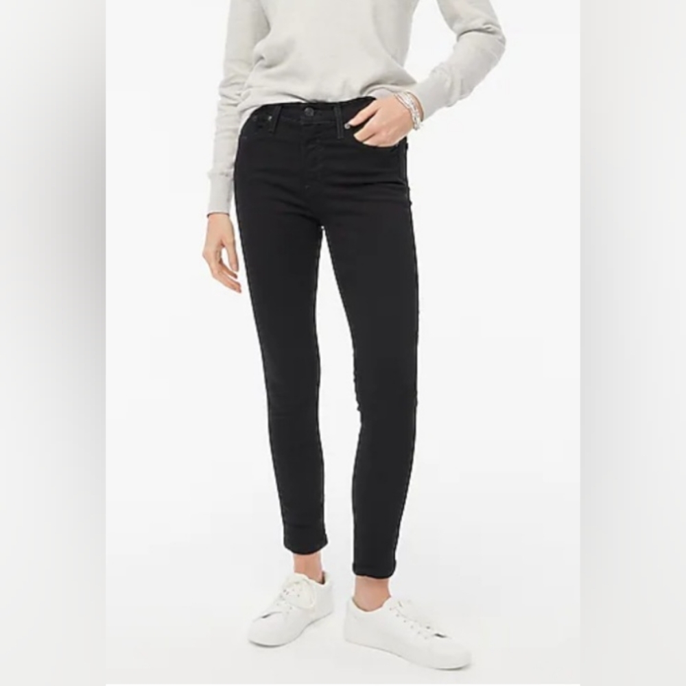 J Crew 8" signature stretch black skinny jeans, sz 27